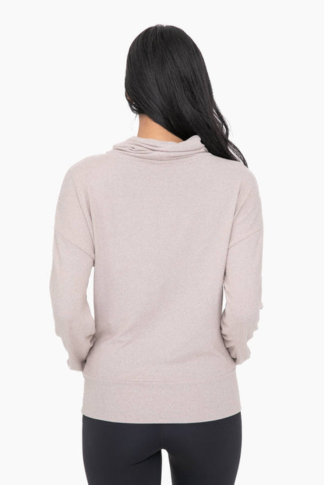 Brushed Cowl Neck Lounge Pullover