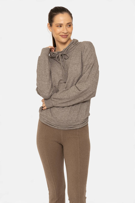 Brushed Cowl Neck Lounge Pullover