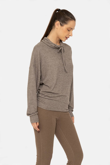 Brushed Cowl Neck Lounge Pullover