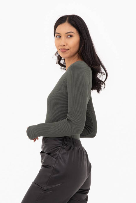 Ribbed Seamless Long Sleeve Bodysuit