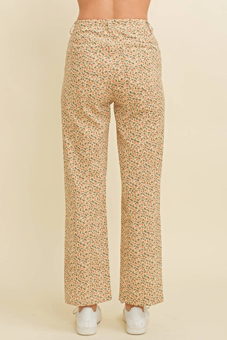 FLORAL PRINT DENIM JEANS