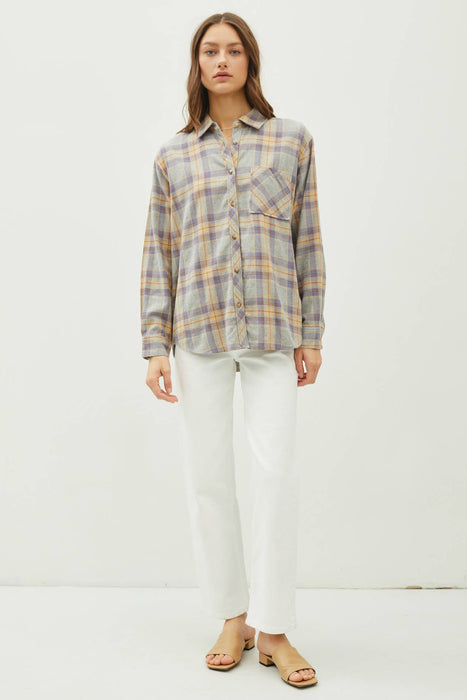 LAUREN PLAID FLANNEL OVERSIZE BUTTON UP