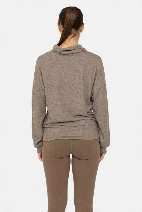 Brushed Cowl Neck Lounge Pullover