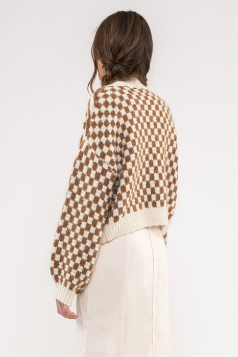 Walk The Line Drop Shoulder Knit Cardigan