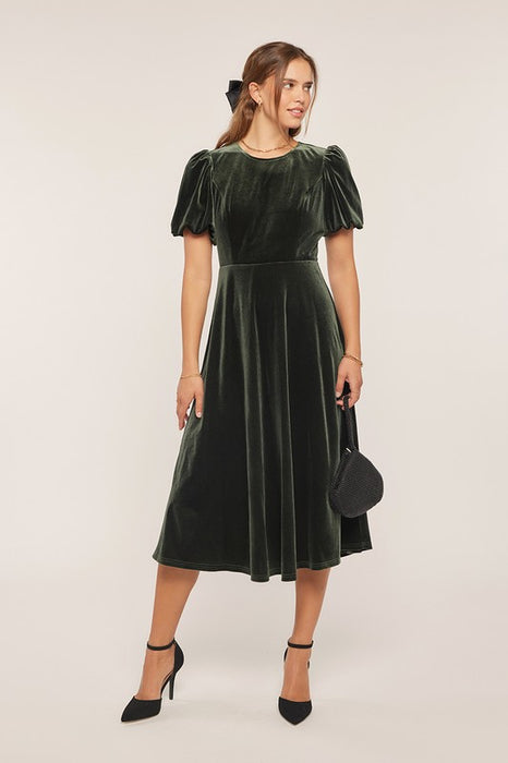 Blakely Velvet Dress H.Green