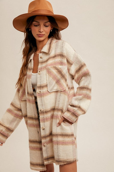 Brush Plaid Shacket