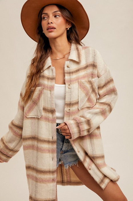 Brush Plaid Shacket