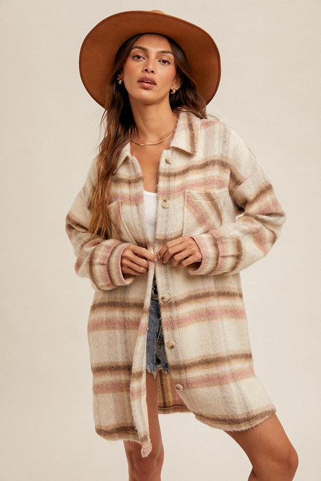 Brush Plaid Shacket