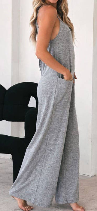 WEEKEND LOUNGING JUMPSUIT - GRAY