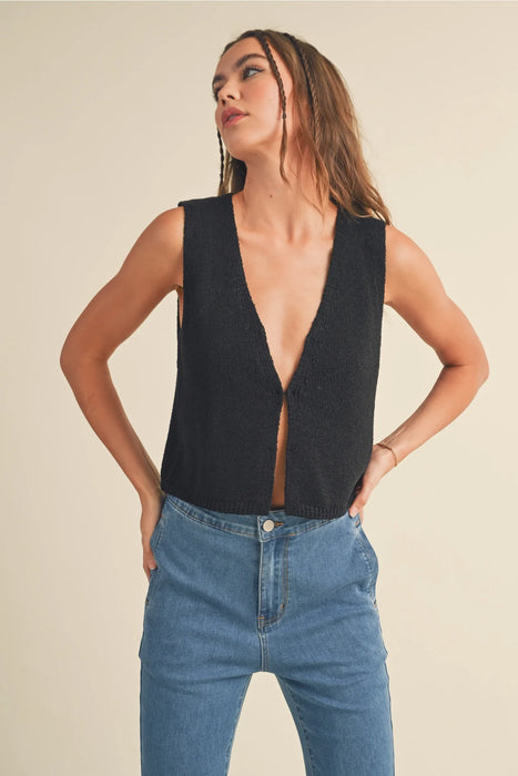 Hook + Eye Closer Vest Cardigan