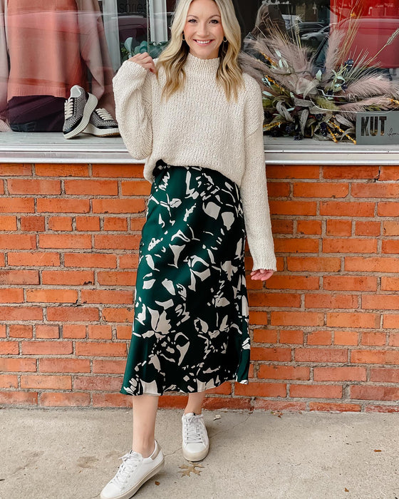 Kira Green Print Skirt