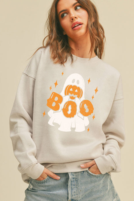 Boo Ghost & Pumpkin Graphic Sweatshirt