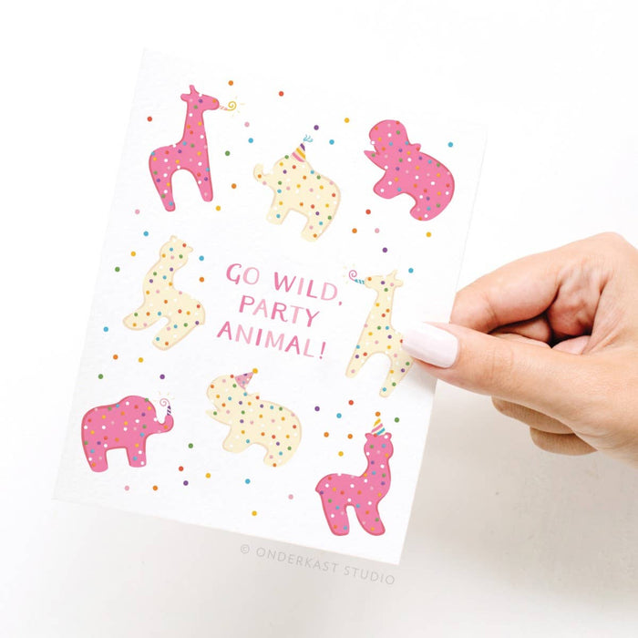 Go Wild Party Animal Frosted Cookies Greeting Card