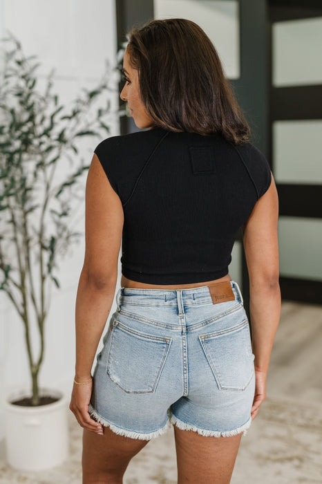 Halfway to Heaven Cropped Top in Black