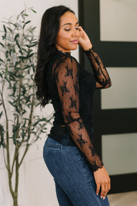 Next Level Patterned Layering Top in Black