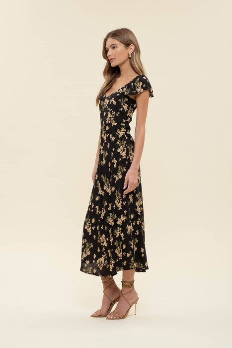 Floral Ruffle Midi Dress