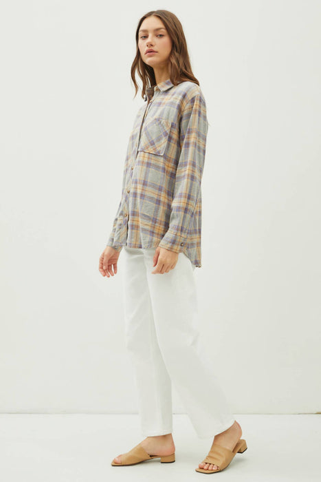 LAUREN PLAID FLANNEL OVERSIZE BUTTON UP