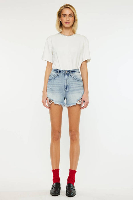 Sky High Rise Mom Shorts