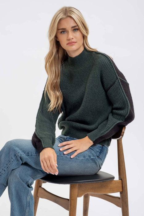 Exposed Seam Knit Sweater