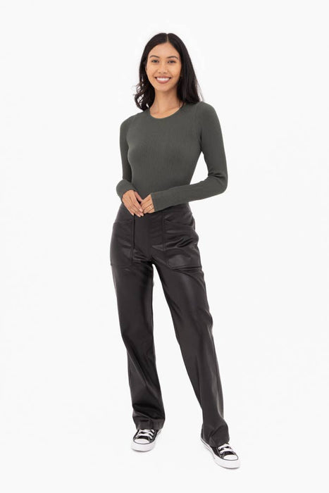 Ribbed Seamless Long Sleeve Bodysuit