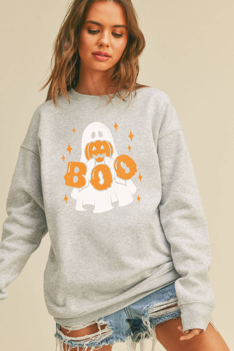 Boo Ghost & Pumpkin Graphic Sweatshirt