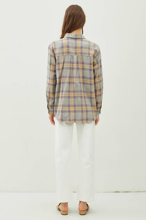 LAUREN PLAID FLANNEL OVERSIZE BUTTON UP