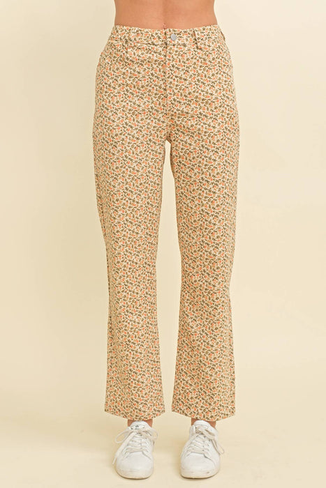 FLORAL PRINT DENIM JEANS